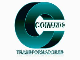 Logo com a letra "C" e a palavra "COMANDO" dentro, acima do texto "TRANSFORMADORES".