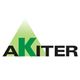 Logo de Akiter con texto en negro y triángulo verde de fondo.