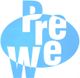 Blauer und weißer "PreWe"-Schriftzug in einem ovalen Hintergrund.