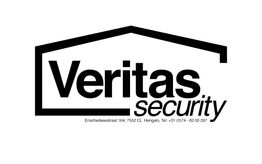 Veritas Security-logo met adres en telefoonnummer van het bedrijf in Hengelo.