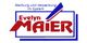 Logo: „Evelyn Maier“, mit Text „Werbung und Verpackung im System“ und blauen Rahmen.