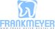 Logo von Frank Meyer Dental in Blau mit Zahn-Design und Website-URL unten.