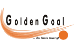 Logo mit der Aufschrift "Golden Goal" und einer orangefarbenen Kugel. Text: "... die finale Lösung!"