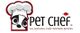 Pet Chef logo with a cartoon dog in a chef hat, tagline: "All Natural Chef Inspired Recipes."