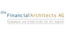 Logo: "die Financial Architects AG, Fundament und Kreativität für Ihr Kapital".