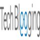 "Logo with text 'Tech Blogging' in stylized font, with 'B' resembling eyeglasses in blue."
