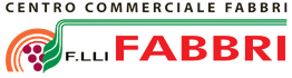 Logo del Centro Commerciale F.LLI Fabbri con scritte verdi e rosse e decorazione a cerchi.