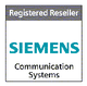 "Logo: Registrierter Händler von Siemens Kommunikationssystemen."