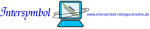 Laptop mit bunten Linien, Text "Intrasymbol" und Website-Link.