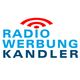 Logo mit Text: "Radio Werbung Kandler", darüber rotes Funksignal-Symbol.
