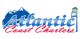 Atlantic Coast Charters logo with mountains and a lighthouse illustration.