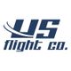 Logo of "US Flight Co." in stylized blue text with a swoosh design above the letters "U" and "S".