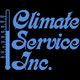 Blue "Climate Service Inc." text with a thermometer graphic on a black background.