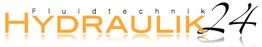 Logo mit der Aufschrift "Fluidtechnik Hydraulik 24" in orange und schwarzer Schrift.