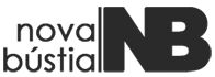Logotipo con texto "nova bústia NB" en fuente moderna negra sobre fondo blanco.