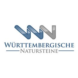 Logo: Blaue und graue Buchstaben "WN", darunter "Württembergische Natursteine" in Blau und Grau.