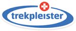 Logo van Trekpleister met een blauwe ovale rand en een rood kruis boven de tekst.