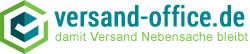 Logo von versand-office.de mit dem Slogan: "damit Versand Nebensache bleibt", grün und blau.