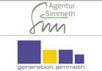 Logo der Agentur Simmeth mit Schriftzug und bunten Quadraten.