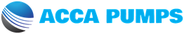 Logo of ACCA Pumps with a blue and black stylized globe design.