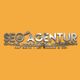Logo mit Schriftzug "SEO Agentur", "Online Marketing", "Webdesign" auf orangem Hintergrund.