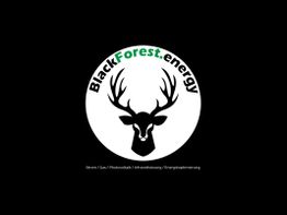 Logo mit Hirschkopf, Text: "BlackForest.energy", Energiestichworte darunter.