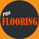 Logo: "Pro Flooring" in orange letters on a dark circle with an orange border.