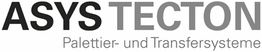 Logo von ASYSTECTON mit Text: "Palettier- und Transfersysteme" in Grautönen.