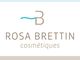Logo "Rosa Brettin Cosmétiques" mit stilisiertem Buchstaben "B" und blauer Welle.