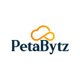 PetaBytz logo with an orange cloud design above the text.