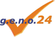 Logo mit dem Text "g.e.n.o.24" in Blau und Orange, daneben ein orangefarbenes Häkchen.