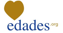 Corazón dorado y texto "edades.org" en azul y dorado.