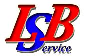 Logo mit den Buchstaben "LSB" in Rot und Blau, darunter steht "service" in Blau.