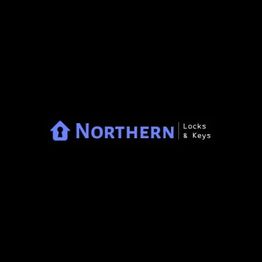 Blue "Northern Locks & Keys" logo with house icon on a black background.