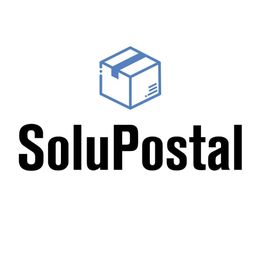 Texto "SoluPostal" con dibujo de caja arriba.