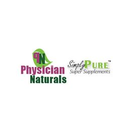 Logo of Physician Naturals with "Simply Pure Super Supplements" slogan.