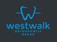 Blue logo of Westwalk Orthodontic Group with a tooth outline on a dark background.