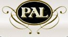 Logo with the text "PAL" in an oval, surrounded by decorative swirls.