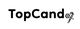 Text: "TopCandy" mit zwei abgebildeten Zuckerstangen neben dem "y".