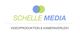 Logo von Schelle Media, Videoproduktion & Kameraverleih, mit überlappenden Kreisen in Blau und Grün.