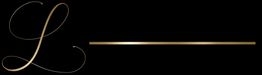 Elegant gold "L" with a horizontal line on a black background.