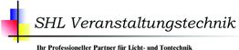 Logo von "SHL Veranstaltungstechnik", Partner für Licht- und Tontechnik mit buntem Design.