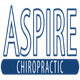 Aspire Chiropractic logo with bold blue and white text.