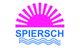 Logo mit pinker Sonne und blauem Text "SPIERSCH" über Wellenlinien.