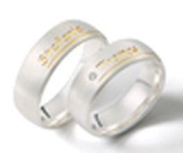 Set-Nr. 5991 / Silber-Gelbgold, 1 Diamant, mit Gravur