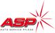 Logo mit roten Buchstaben "ASP" und einem stilisierten Stern daneben. Text: "Auto Service Pflege".