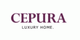 Logo mit der Aufschrift "CEPURA LUXURY HOME" in lila Schrift auf weißem Hintergrund.