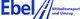 Logo von Ebel mit Schriftzug "Möbeltransport und Umzug", in Blau.