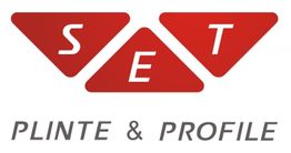 Rotes Logo mit den Buchstaben "SET". Darunter steht "PLINTE & PROFILE".