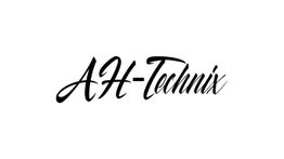 Schwarzer Schriftzug "AH-Technix" auf weißem Hintergrund.